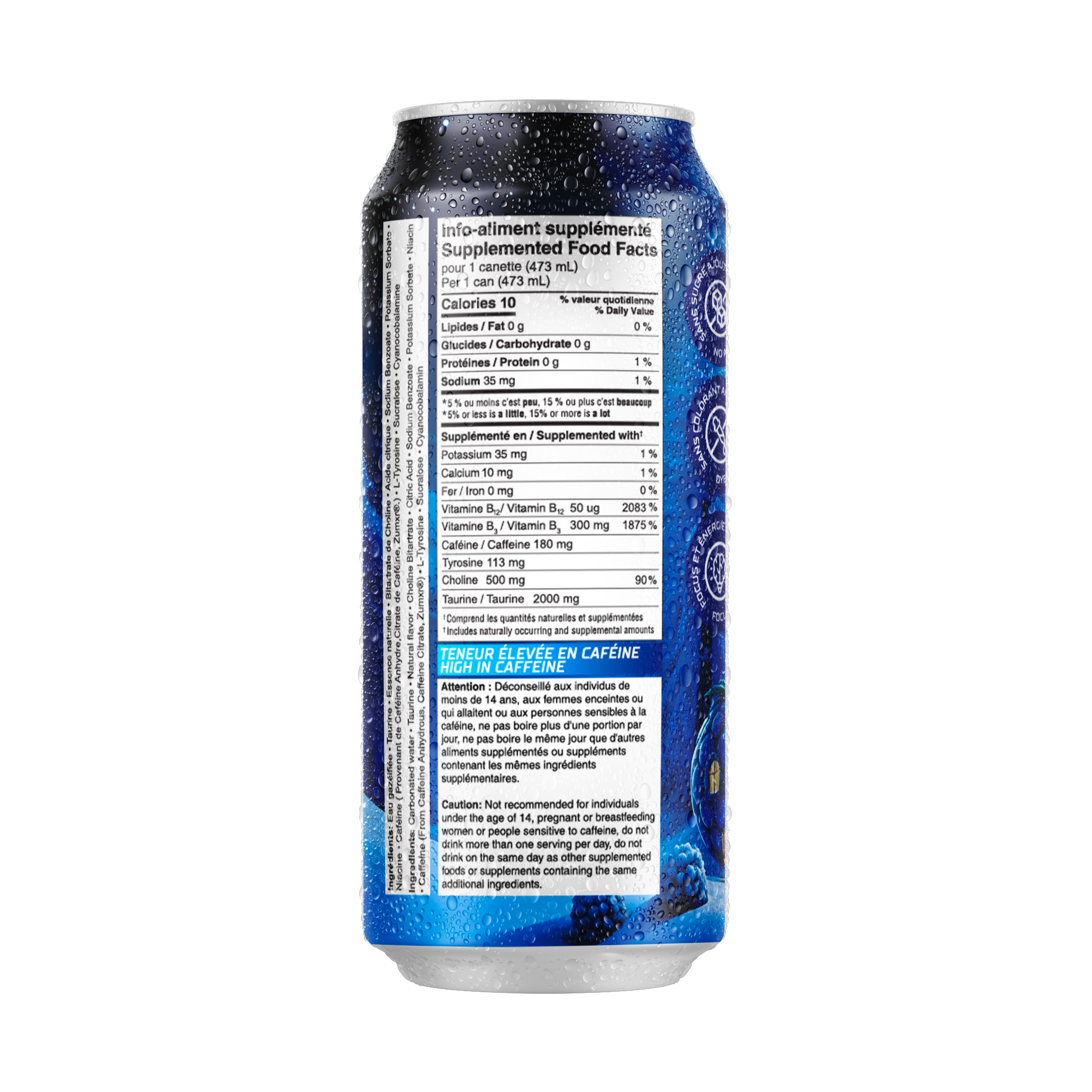 Spark framboise bleue - Caisse de 12 canettes (473ml)